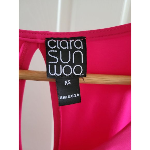 Clara Sun Woo Hot Pink Jersey Sleeveless flowy dress size XS - Picture 7 of 7